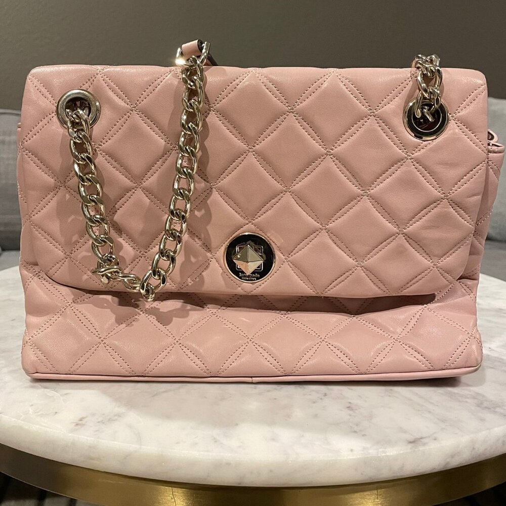Kate Spade Natalia Flap Turnlock Crossbody in Rose Smoke Pink
